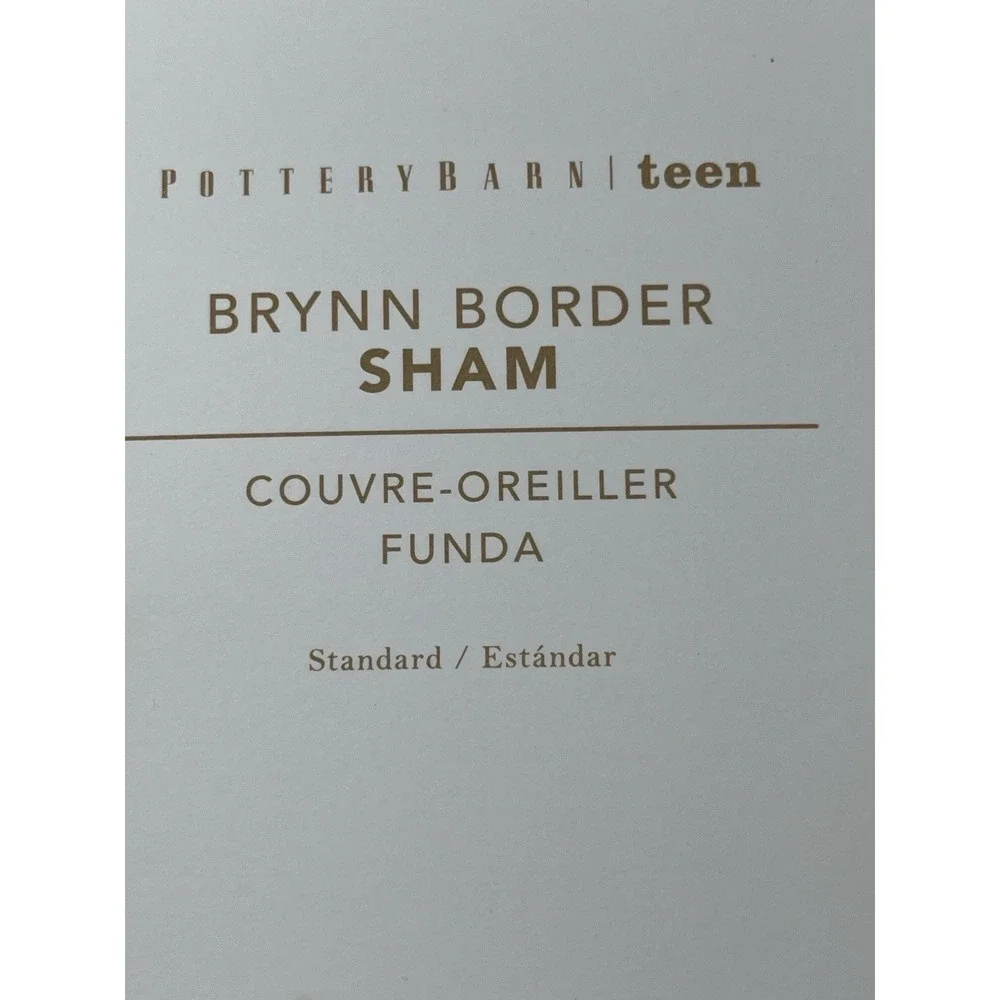 Pottery Barn Teen Brynn Border Pillow Sham, Standard Size,‎ Pink Stripe NEW